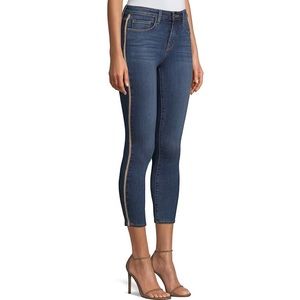 L’Agence Margot High Rise Gold Stripe Skinny Jeans